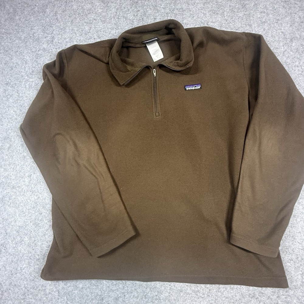 Patagonia Synchilla Brown Quarter Zip Fleece Pullover Mock Neck Outdoor Layer